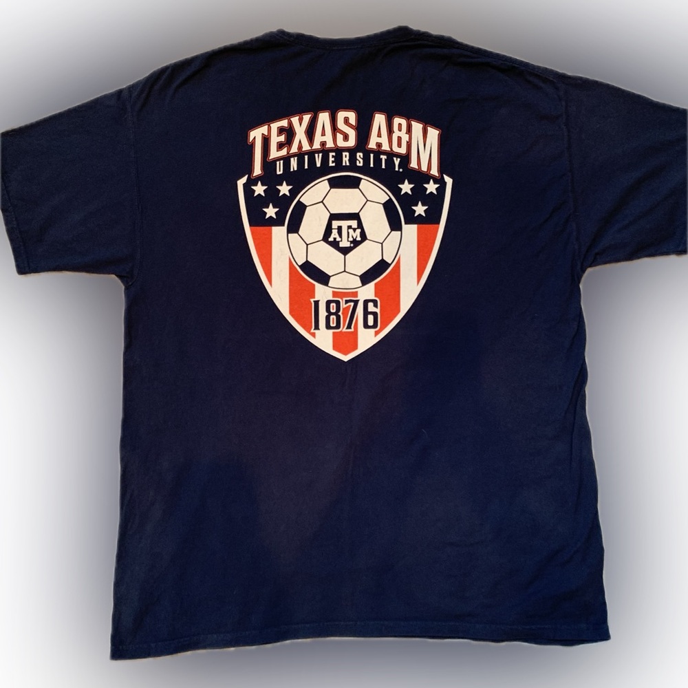 Texas A&M University Aggies soccer League navy blue Tee Shirt, 2 XLarge